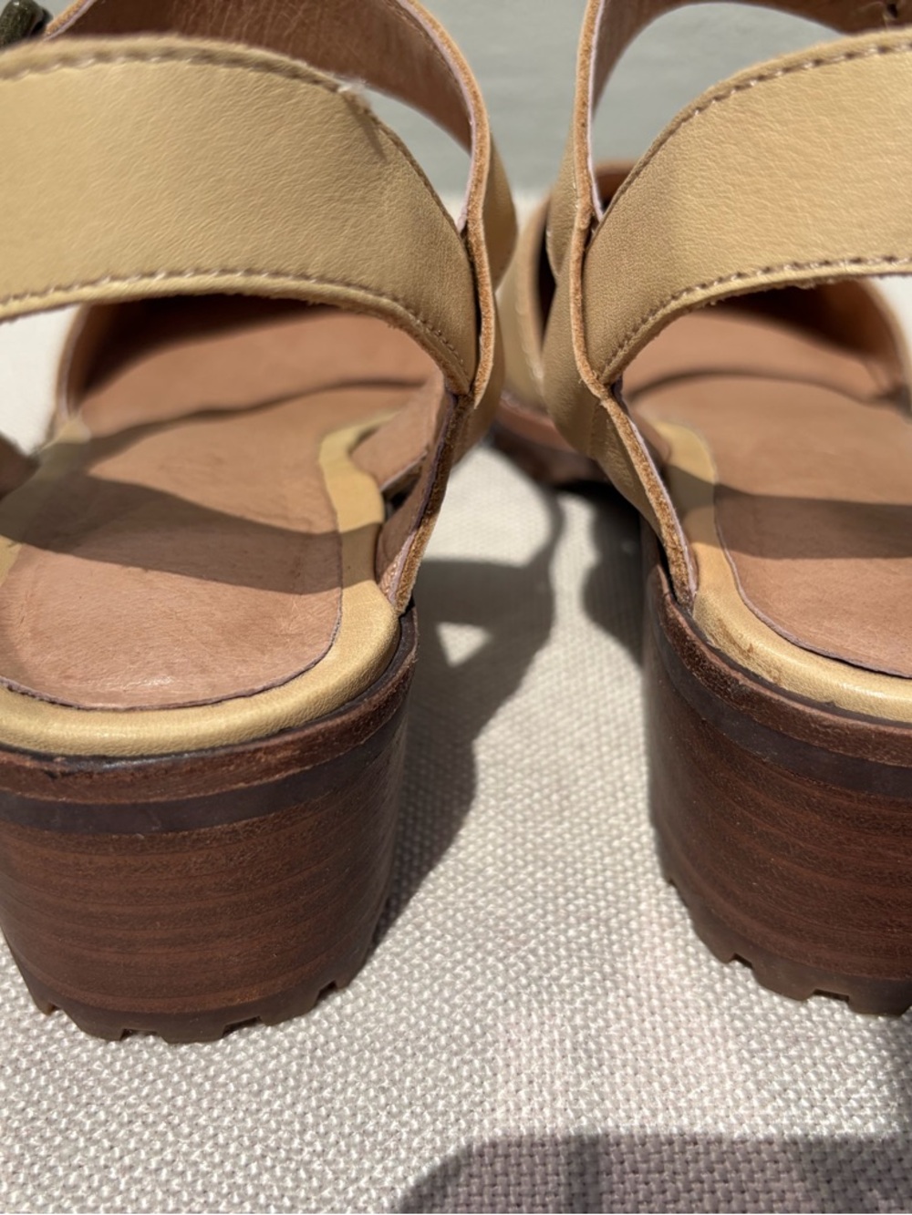 Madewell Claudie Lugsole Mary Jane Heels Beige Leather Slingback US 6.5 EUC - Picture 4 of 11